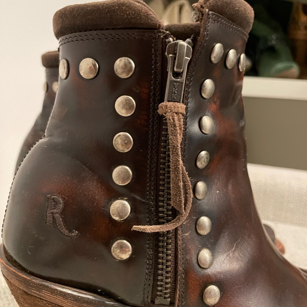 Studded Brown Ankle Boots - Picture 3 of 6